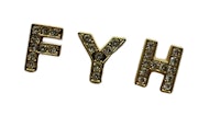 the letters fyh are made of gold and diamonds